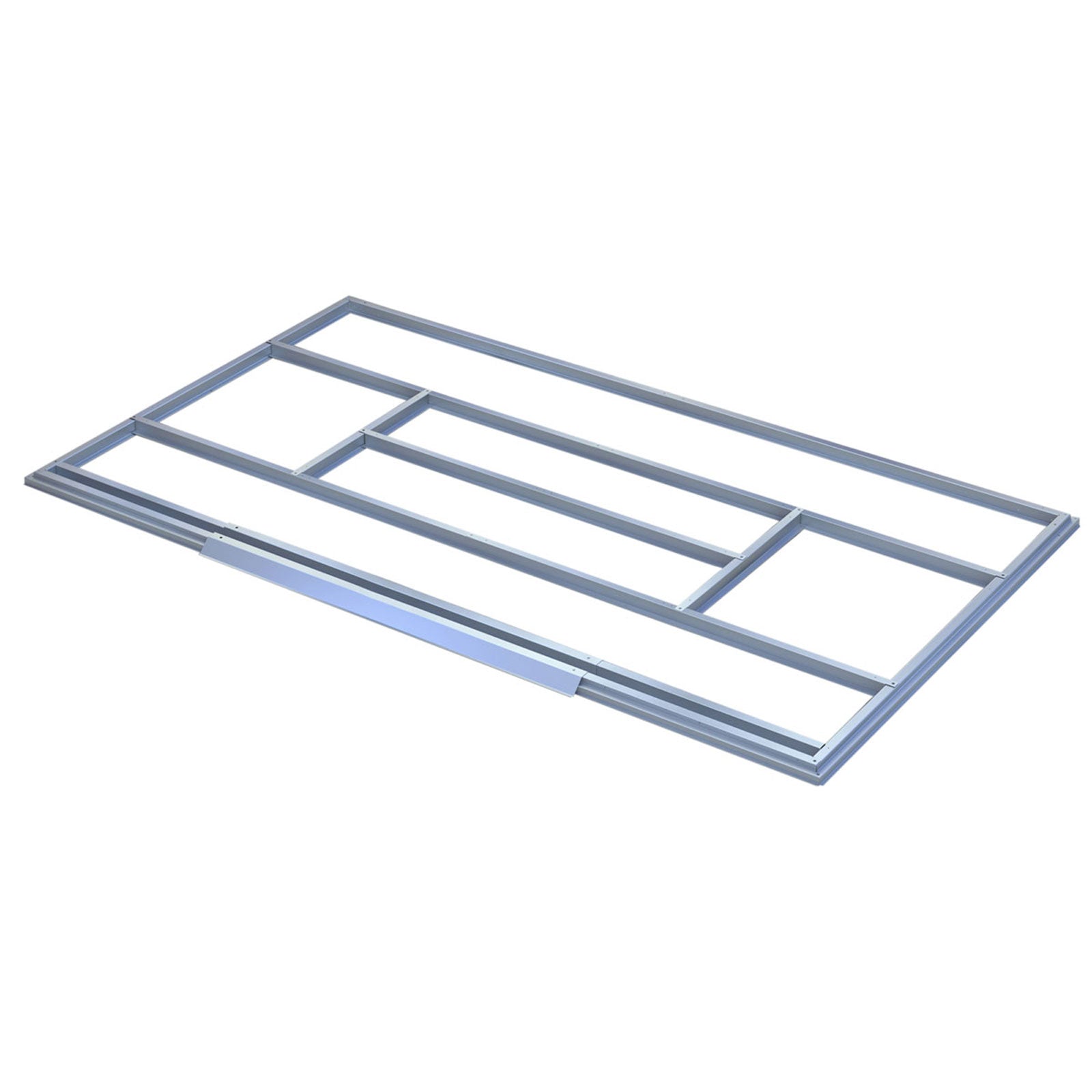 Silberner Fundament Rahmen aus Metall mit mehreren Streben