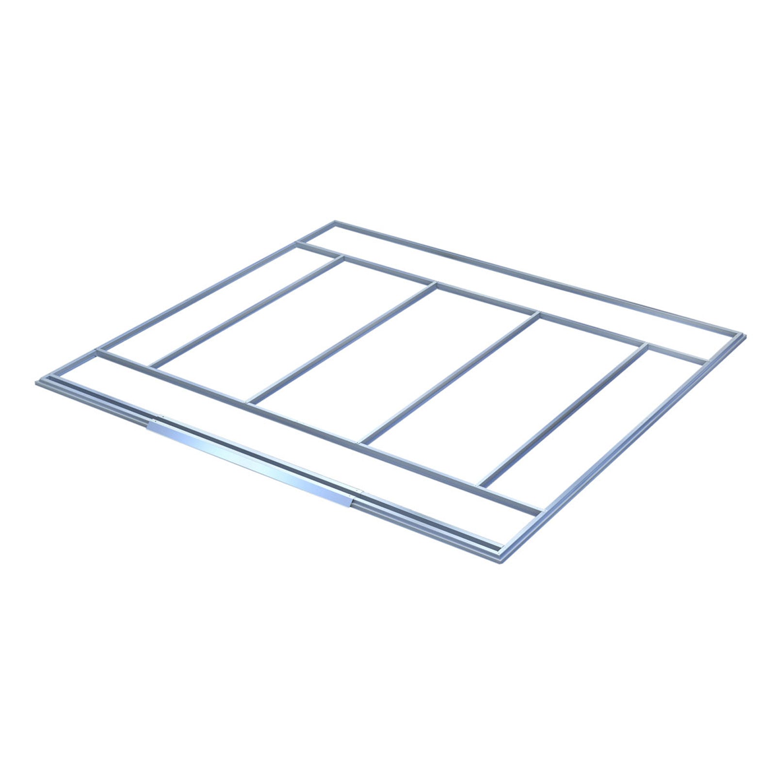 Silberner Fundament Rahmen aus Metall mit mehreren Streben