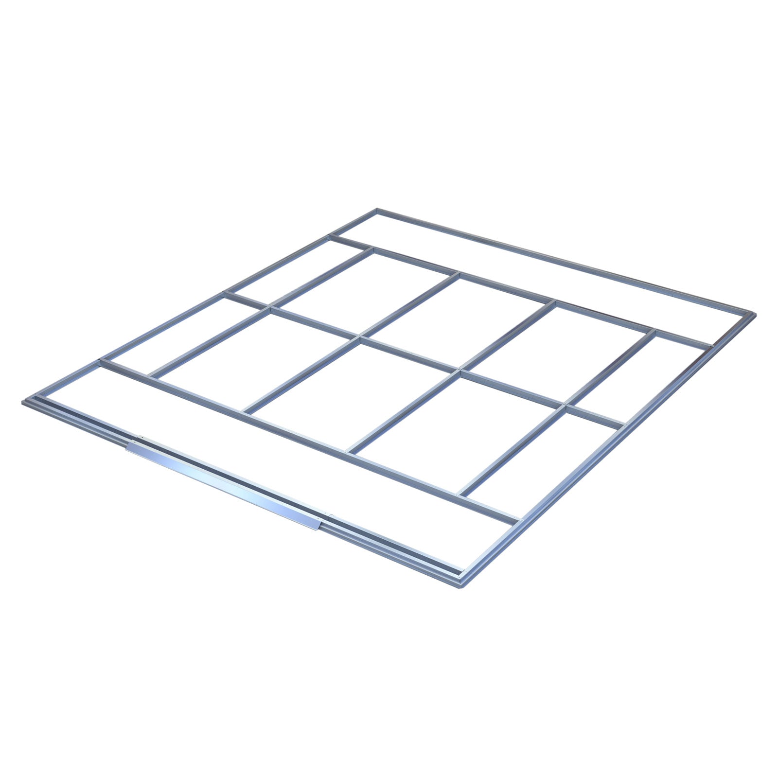 Silberner Fundament Rahmen aus Metall mit mehreren Streben